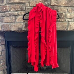 Red Ruffled Scarf.